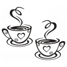 Linghhang - Kaffeetasse Design Wandaufkleber Home Decals Küche Restaurant Dekor