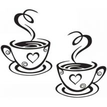 Linghhang - Kaffeetasse Design Wandaufkleber Home Decals Küche Restaurant Dekor