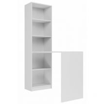 Kaffi - Scrivania in stile scandinavo con libreria - 50x125x181 - 5 ripiani