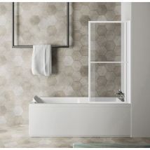 Polysan - kagera Écran de bain pliant, (w) 710mm, blanc mat/verre clair