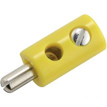Kahlert Licht - Miniatur-Bananenstecker Stecker, gerade Stift-Ø: 2.6 mm Gelb 1 St.