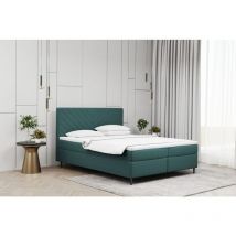 Kaiser - Möbel Boxspringbett mit matratze und bettkasten, Schlafbett Vero Meeresfarbe 180x200 cm