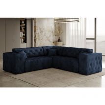Kaise - r Möbel lux Corner, stark gesteppt in einem einzigartig weichen Stoff Whisper Blau