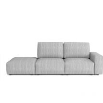 Kaiser - Möbel Minimalistisches 3-Sitzer-Sofa Ferguson Poso (Dicker Cord) Hellgrau Rechts