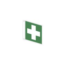 Panneaux de secours HOFFMANN – 200 x 200 mm – Rétro-réfléchissant – Norme ASR A1.3 – Lot de 10