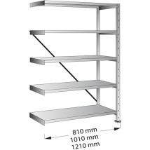 Certeo – Rayonnage en acier galvanisé – 810 mm largeur, 620 mm profondeur, 1920 mm hauteur – Charge maximale élevée
