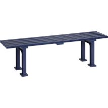 BLOME – Banc sans dossier en plastique durable – 1500 mm longueur, 370 mm profondeur, 415 mm hauteur – Banc de table – Bleu acier