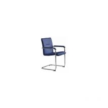 Silla oscilante con tapiz de piel auténtica armazón cromado