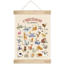 Kakemono abécédaire animaux en bois