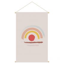 Miliboo - Kakemono enfant tableau en toile suspendue arc-en-ciel L40 x H60 cm happy