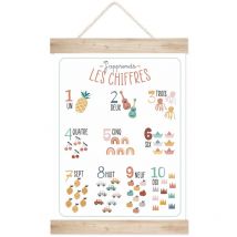 Kakemono en bois j'apprends les chiffres