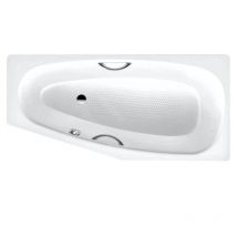 Kaldewei - Advantage - Baignoire asymétrique Mini Star gauche 837, 1570x700/475 mm, avec trous pour poignées, antidérapant sur