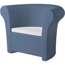 Slide - Kalla Blu polvere originale di design per giardino esterno interno colorata moderna polietilene made in Italy sedia seduta poltrona