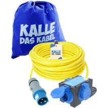 Kalle Adapterkabel Cee 230v 16a 2,5mm² Auf Zelt Edition Extreme Signal Gelb Ip44 10 Meter