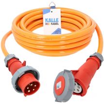 Kalle Verlängerungskabel Cee 400v 32a 4,0mm² Extreme Signal Orange Aquasafe Ip67 25 Meter