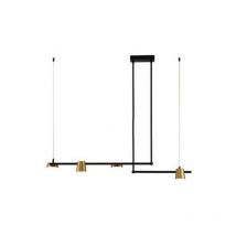 Kalyvia Lampada a Sospensione a Soffitto 28W LED 3000K 220-240V Metallo Nero Sabbia, Ottone