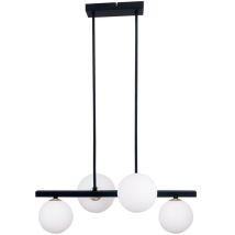Lustre Candellux Kama Noir 4xg9 28w Verre Métal Ip20