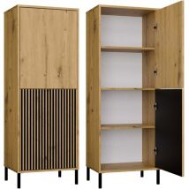 Kamaro – Moderner Schrank mit 3 Regalen und 2 Türen – 147,5x53,5x40 cm – Aufbewahrungsmöbel – Handwerks-Eiche