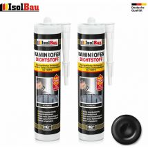 Kamin Ofen Dichtstoff 1500°C Schwarz 1-48 x 300ml Dichtmasse Hochtemperatur Menge: 2 Stück