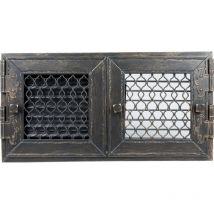 Kamin Ofen Lüftungsgitter Luft Luftgitter retro Graphit 24x46 cm Flügeltür
