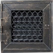 Kamin Ofen Lüftungsgitter retro Graphit 19x19 1 Flügel Tür Luftgitter Gitter