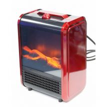 Venteo - Roter Kamin Tragbarer, kompakter Kamin - Rot - Erwachsene - Flammeneffekt - Regulierbar 1500W