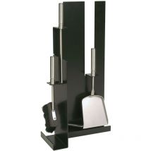 Kamingarnitur Kaminzubehör Kaminbesteck schwarz beschichtet Besteck & Griffe aus Edelstahl