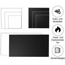 Kaminglas Tischplatte Bodenplatte Funkenschutz ESG Sicherheitsglas Klarglas Schwarz Ofenglas Glasplatte Kaminplatte Glasscheibe Vorleg - 80x80cm