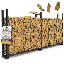 Lawa Living And Lifestyle - Kaminholzregal außen Metall verzinkt 223x25x115 Stapelhilfe Brennholz 800kg Brennholzunterstand