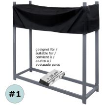 V2aox - Kaminholzregal Regal Aufbewahrung für Kaminholz Brennholz Holzunterstand Kaminholzständer mit Abdeckung 3 Größen in Anthrazit