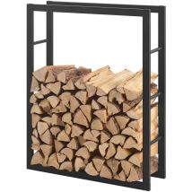 [en.casa] - Kaminholzregal Täby Stahl 80x25x100cm Schwarz