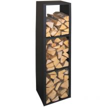 Lienbacher - Kaminholzregal Brennstoffregal Holzaufbewahrung - Metall - schwarz beschichtet