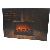 Spetebo - Kaminlaterne 30 cm mit tanzenden led Flammen - Kaminfeuer led Flammeneffekt led Kamin Feuer Laterne