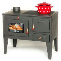 Kupro - eek a Kaminofen mit Backfach und Herdplatte 93933 7,5 kW Kamin Gartenofen Küche Outdoor Ofen Holz