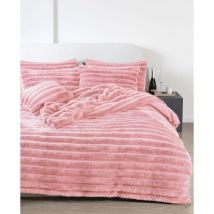 Kampala Hill Big Cord Teddy Blush Duvet Cover Set Single Bedding Set
