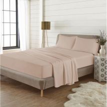 Kampala Hill Flannelette Plain Dye Brushed Cotton Double 16" Deep Fitted Sheet Latte