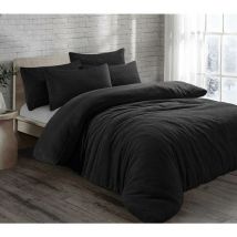 Kampala Hill - Teddy Bear Fleece Duvet Cover Set Bedding Warm Black Single