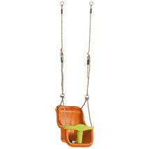 Kangui - Balançoire bébé avec ceinture - Orange/vert citron