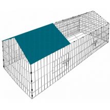 Cadoca - Freilaufgehege 180x75x75 Sonnenschutz Auslauf Garten Kaninchenstall Hasenstall Kleintierauslauf Dachstoff grün