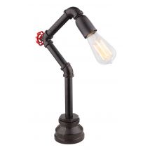 Tisch Leuchte Wohn Arbeits Zimmer Beleuchtung Wasser Rohr Design Lampe schwarz gold Globo 43000T