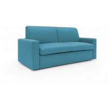 Divani.store - Kansas Canapé lit convertible h20 cm en tissu imperméable T13 192 cm (mat. 140x197) bleu ciel