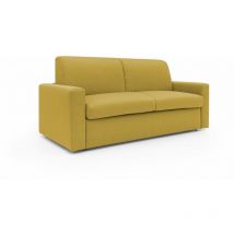 Divani.store - Kansas Canapé lit convertible h20 cm en tissu imperméable T13 212 cm (mat. 160x197) jaune