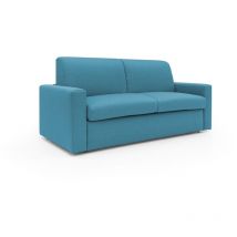 Divani.store - Kansas Schlafsofa mit 20 cm hohen Matratze aus wasserfestem Baumwollmischgewebe T13 172 cm (mat. 120x197) hellblau
