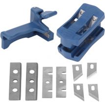 Minkurow - Kantenanleim-Trimmergriff Kantenschneider-Set Professionelle Stahlklingen Holzbearbeitungs-Trimmmesser-Set