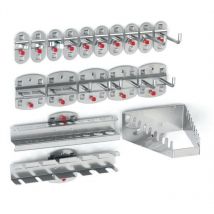 Kappes - Assortiment de porte-outils 18 pcs. revêtement plastique Adapté à panneaux perforés 7 crochets/3 crochets doubles/3 crochets div.support