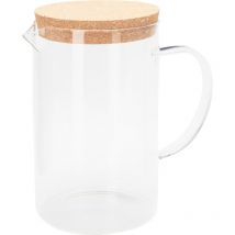 Karaffe aus Borosilikatglas NATO, 1,4 l, Hitzebeständig, stoßfest, Ergonomischer Griff, Korkdeckel
