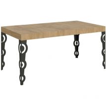 Ausziehbarer Tisch 90 x 140/244 cm, Gestell Karamay Premium Eiche Natur Anthrazit