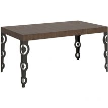 Ausziehbarer Tisch 90x160/420 cm Karamay-Walnuss-Anthrazit-Gestell