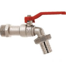 Kugelauslaufventil Messing, verchromt Nenngröße 13 mm Außengewinde 1/2 ′′ Nenngröße 1/2 ′′