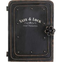 Kare - Design Armadietto Portachiavi Safe, Nero, 24x13x31cm, Corpo In Metallo E Acciaio Laccato, Idea Regalo